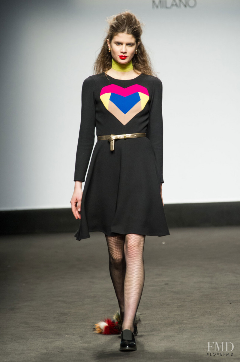 Livia Pillmann featured in  the San Andrès Milano fashion show for Autumn/Winter 2015