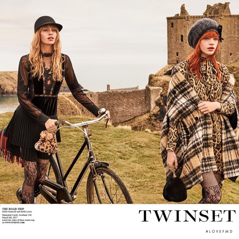 Stella Maxwell featured in  the TWIN-SET Simona Barbieri advertisement for Autumn/Winter 2017