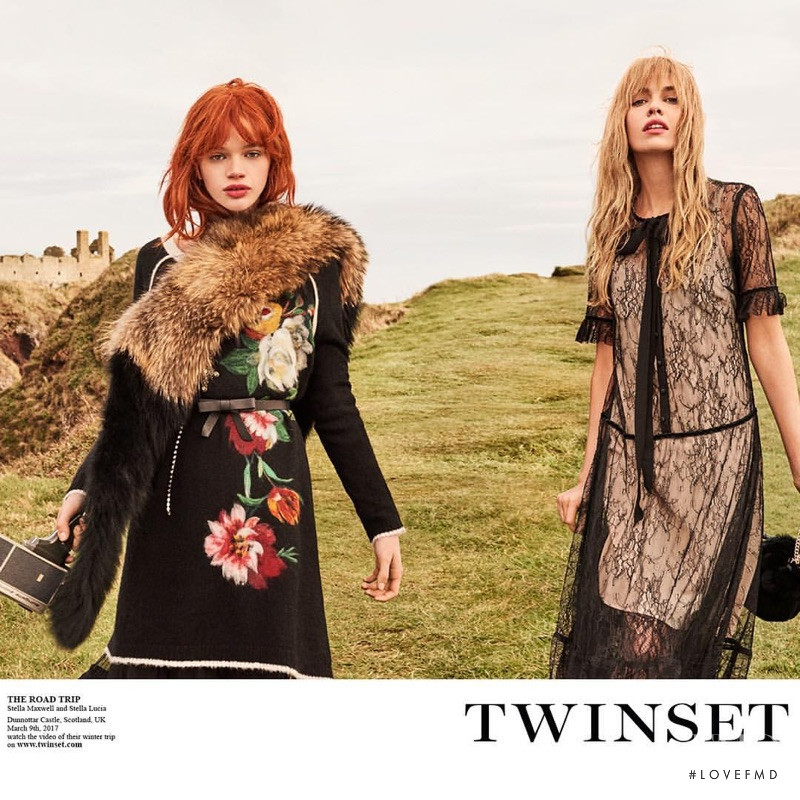 Stella Maxwell featured in  the TWIN-SET Simona Barbieri advertisement for Autumn/Winter 2017