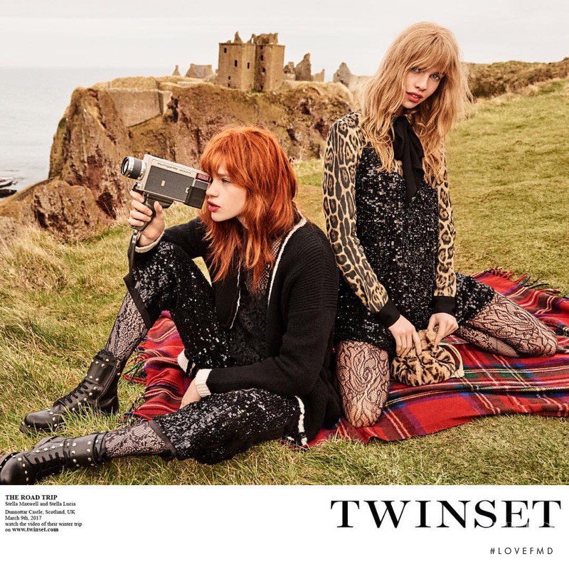 Stella Maxwell featured in  the TWIN-SET Simona Barbieri advertisement for Autumn/Winter 2017