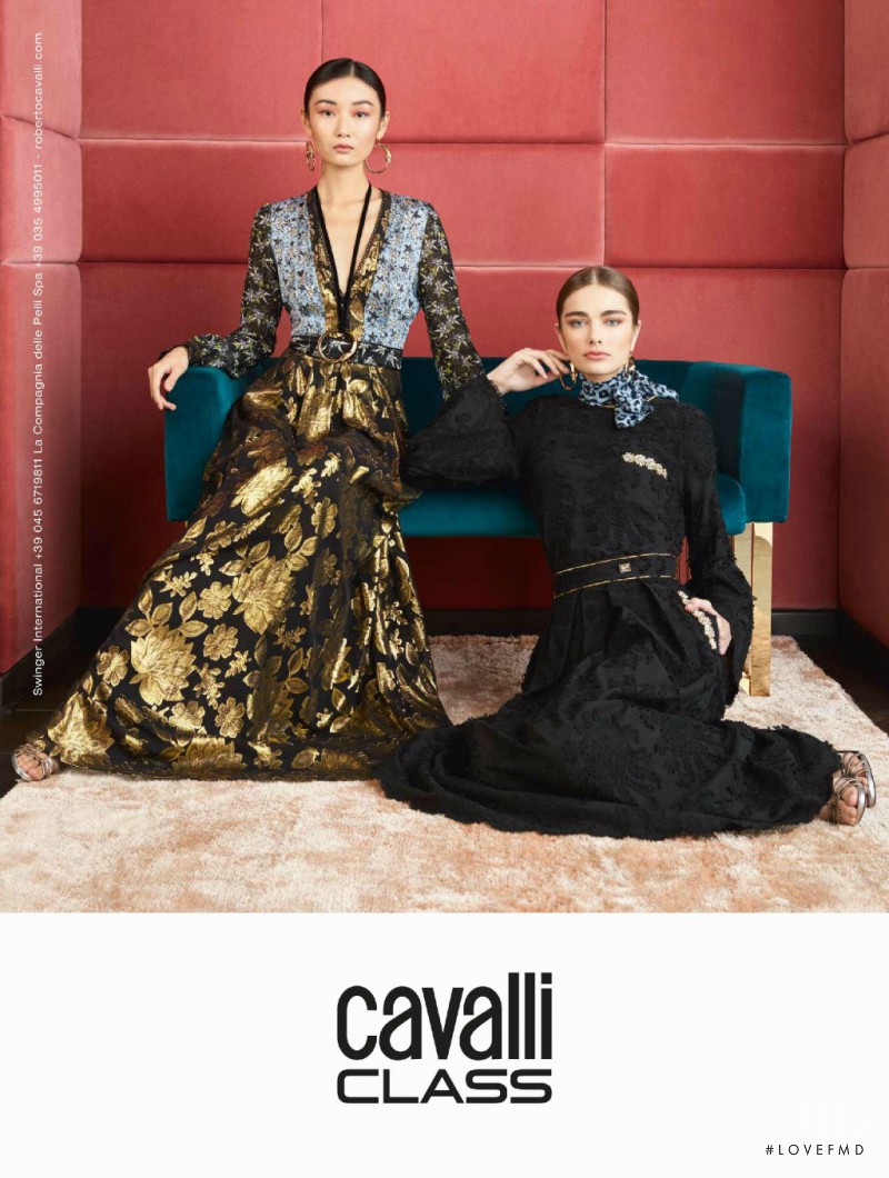 Yi Fei Li featured in  the Roberto Cavalli Class advertisement for Spring/Summer 2017