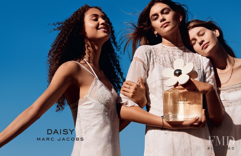 Kaia Gerber featured in  the Marc Jacobs Beauty Daisy Fragrance advertisement for Spring/Summer 2017