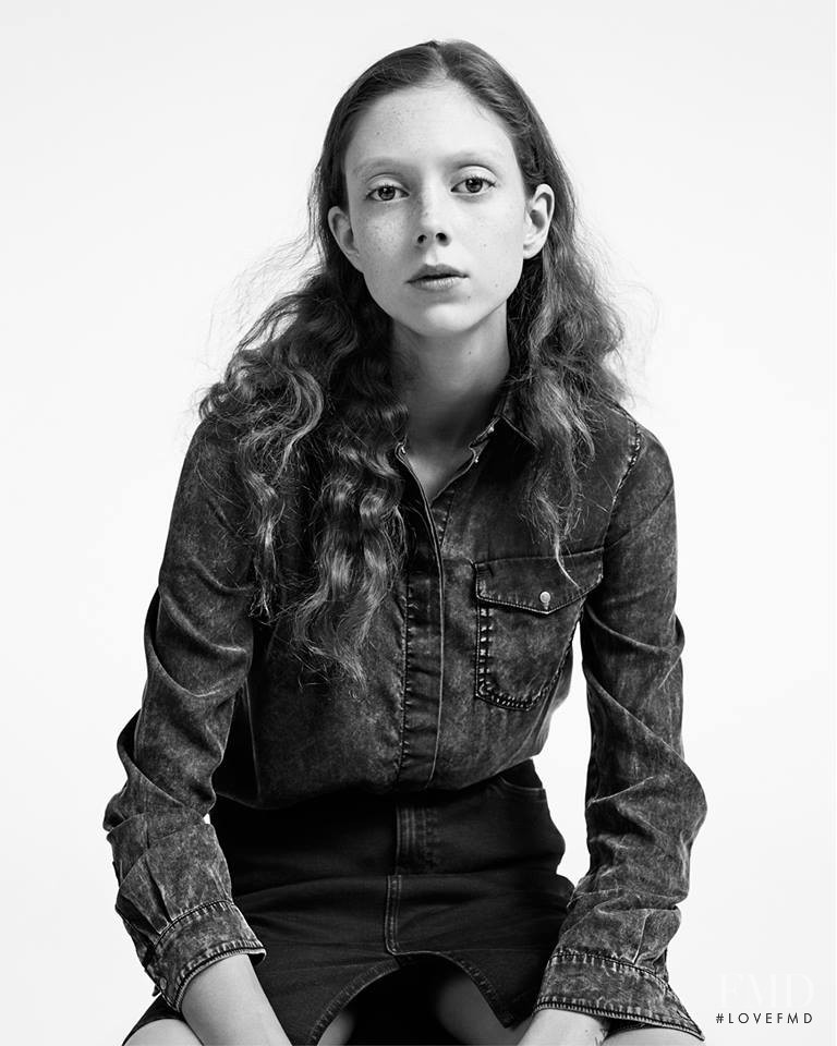 Natalie Westling featured in  the Calvin Klein Jeans advertisement for Spring/Summer 2017