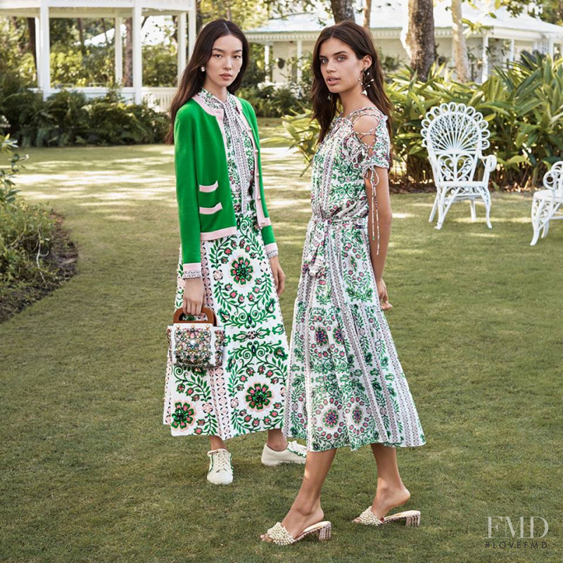 Liu Wen featured in  the Tory Burch advertisement for Spring/Summer 2017