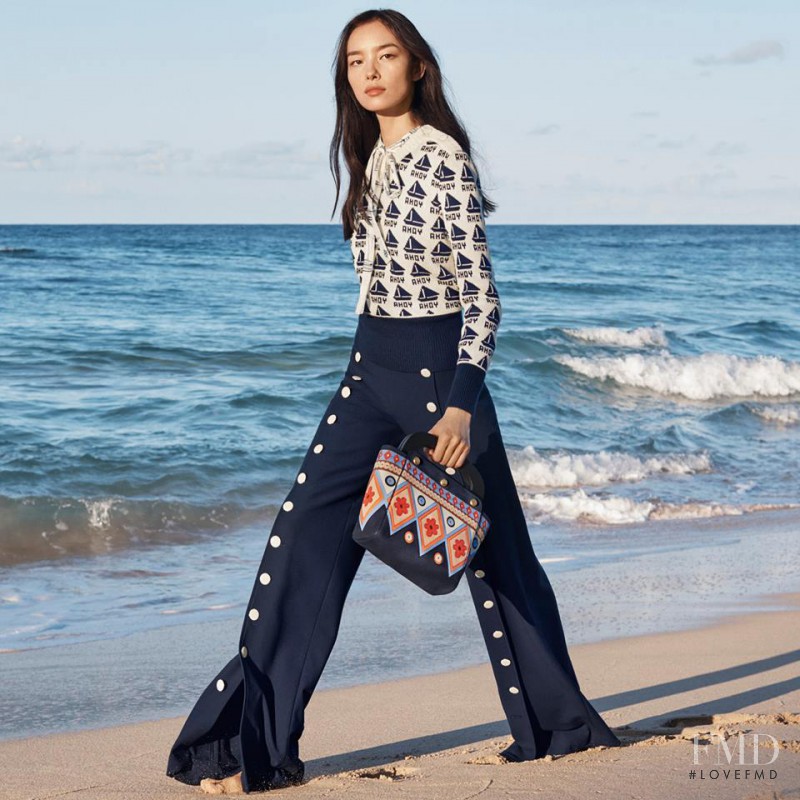 Liu Wen featured in  the Tory Burch advertisement for Spring/Summer 2017