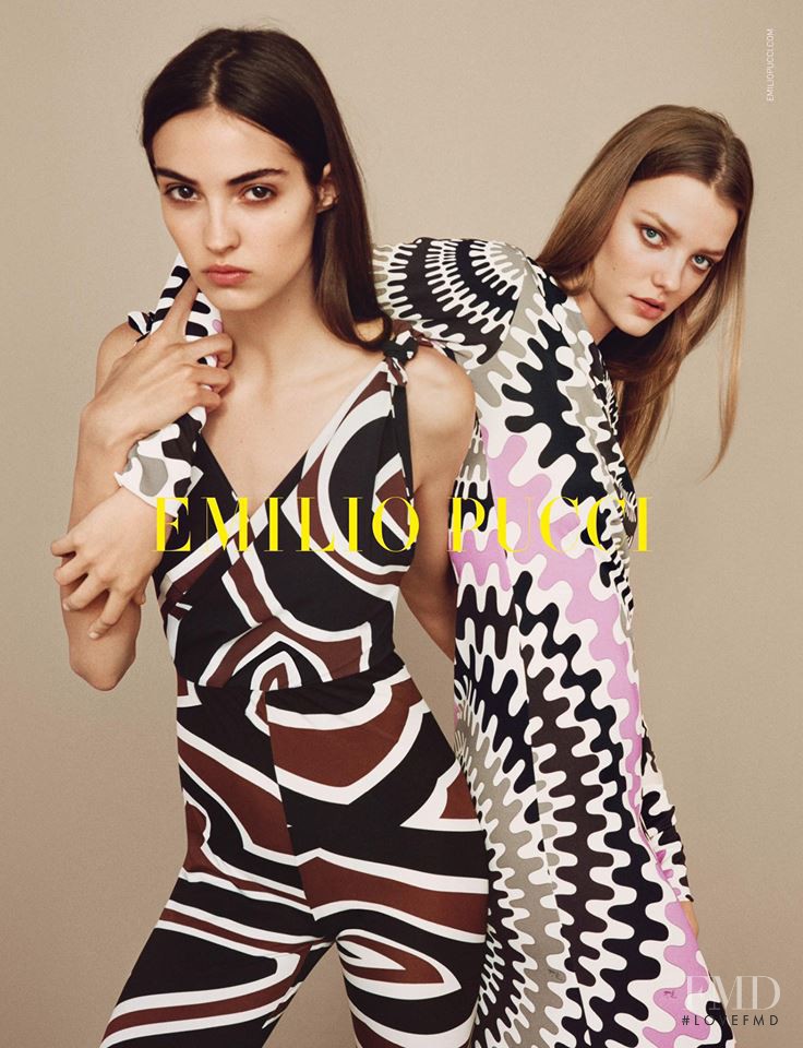 Camille Hurel featured in  the Pucci advertisement for Spring/Summer 2017