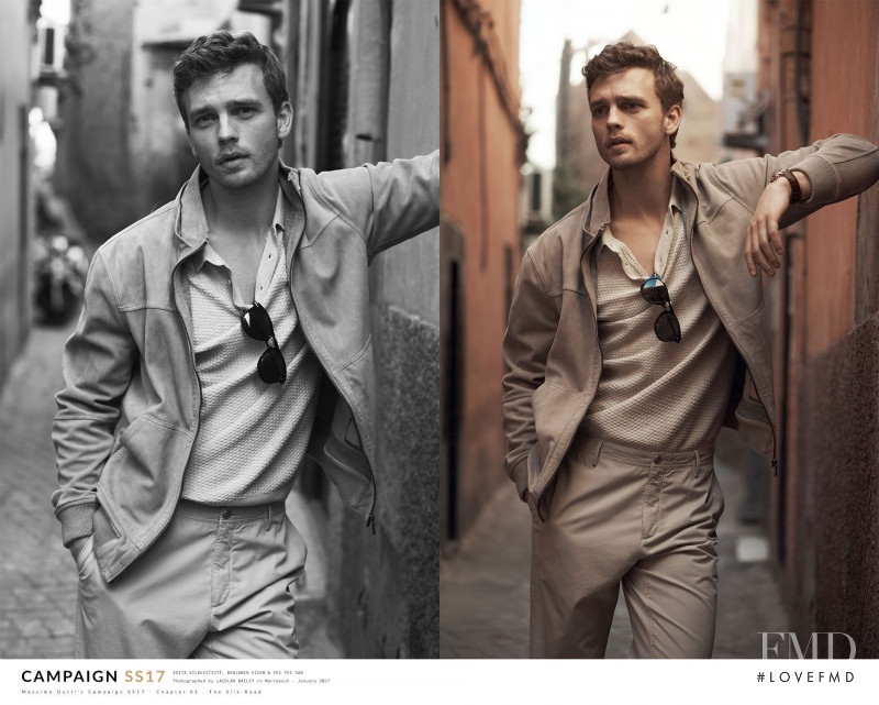 Benjamin Eidem featured in  the Massimo Dutti The Silk Road advertisement for Spring/Summer 2017