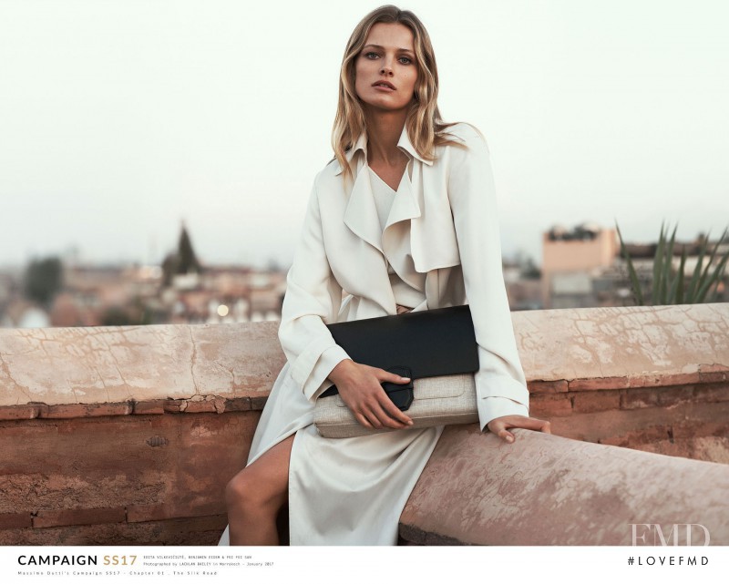 Edita Vilkeviciute featured in  the Massimo Dutti The Silk Road advertisement for Spring/Summer 2017