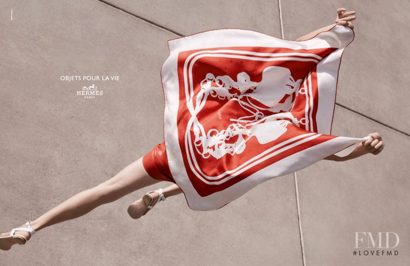 Sofia Tesmenitskaya featured in  the Hermès advertisement for Spring/Summer 2017