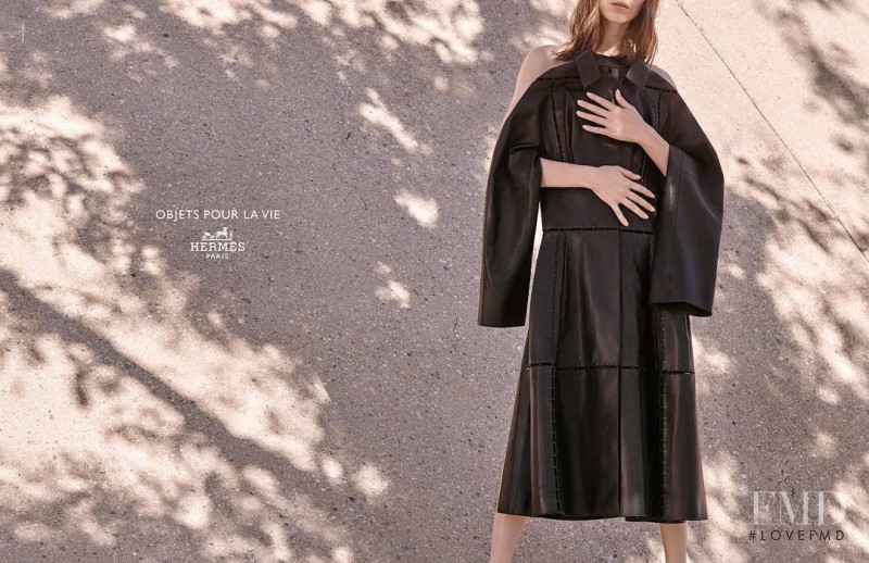 Sofia Tesmenitskaya featured in  the Hermès advertisement for Spring/Summer 2017
