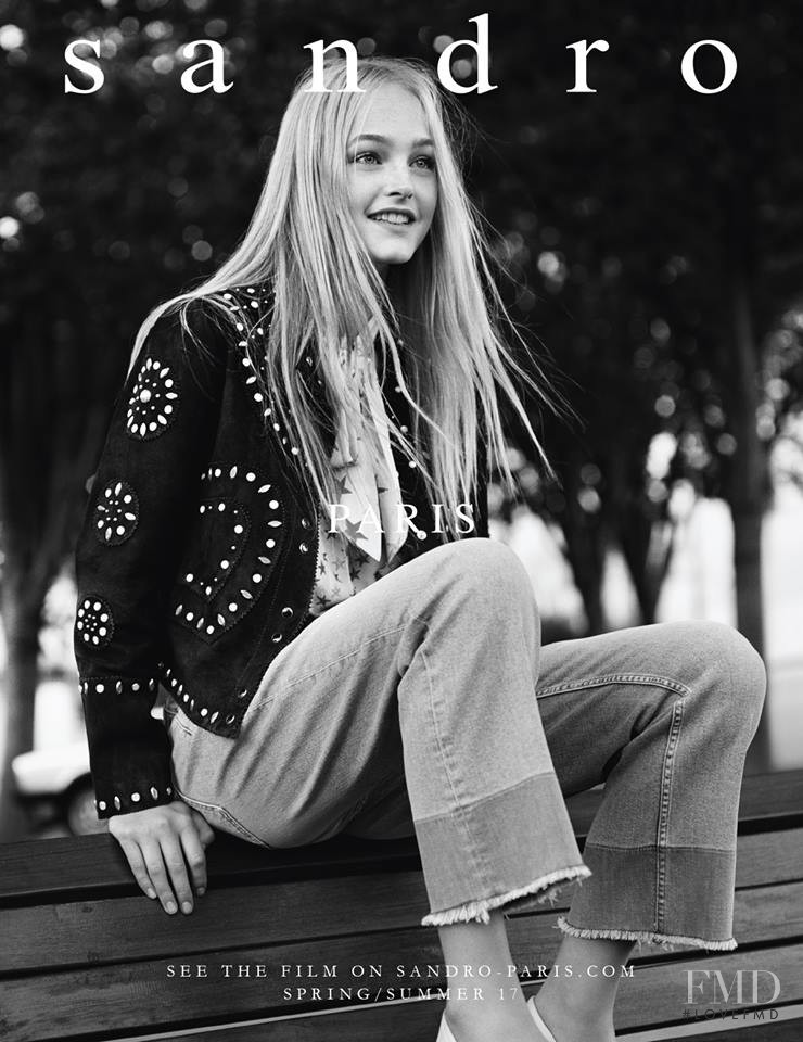 Jean Campbell featured in  the Sandro advertisement for Spring/Summer 2017