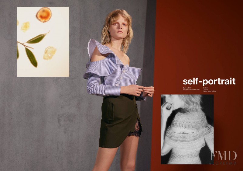 Hanne Gaby Odiele featured in  the Self Portrait advertisement for Spring/Summer 2017