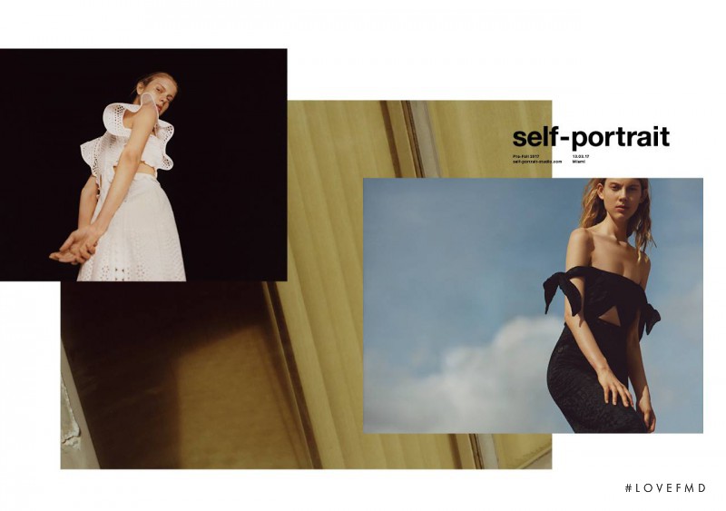 Ally Ertel featured in  the Self Portrait advertisement for Pre-Fall 2017