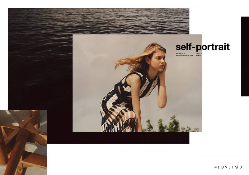 Ally Ertel featured in  the Self Portrait advertisement for Pre-Fall 2017