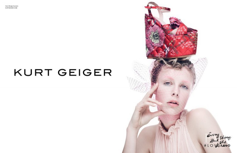 Edie Campbell featured in  the Kurt Geiger advertisement for Spring/Summer 2017