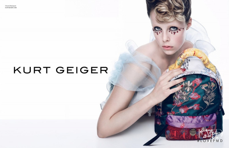 Edie Campbell featured in  the Kurt Geiger advertisement for Spring/Summer 2017