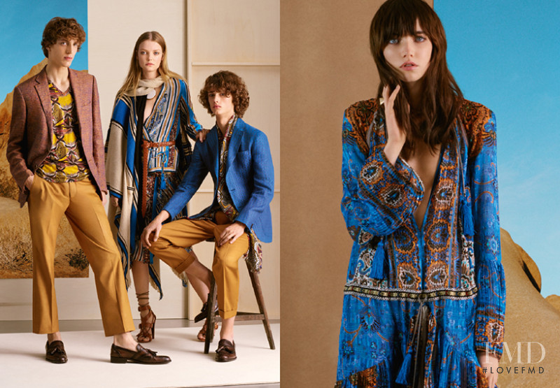 Roos Abels featured in  the Etro advertisement for Spring/Summer 2017