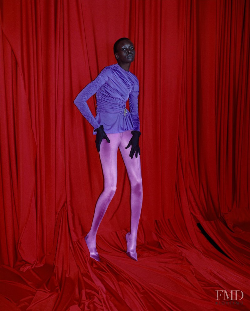 Alek Wek featured in  the Balenciaga advertisement for Spring/Summer 2017