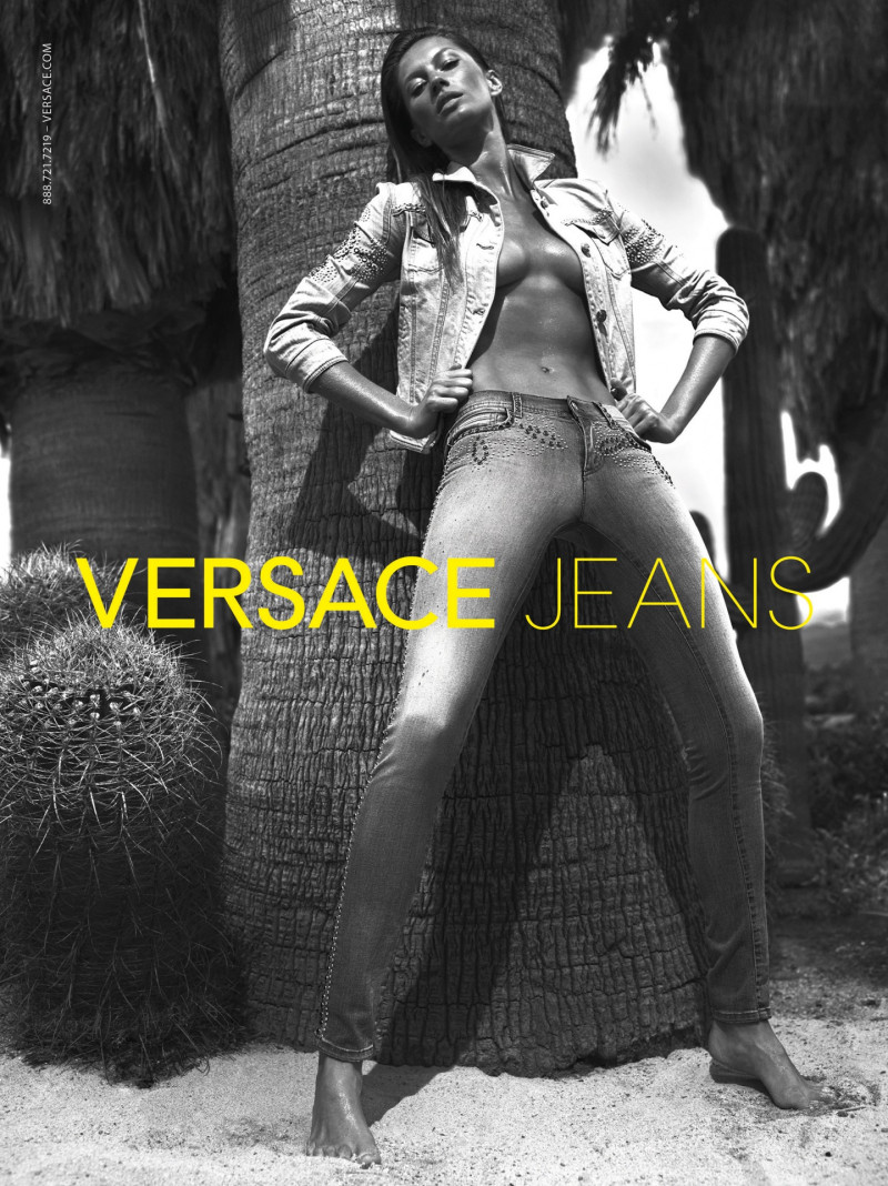 Gisele Bundchen featured in  the Versace Jeans Couture advertisement for Spring/Summer 2012