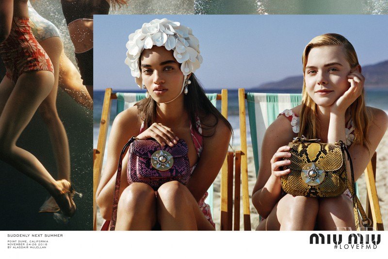 Ellen Rosa featured in  the Miu Miu advertisement for Spring/Summer 2017