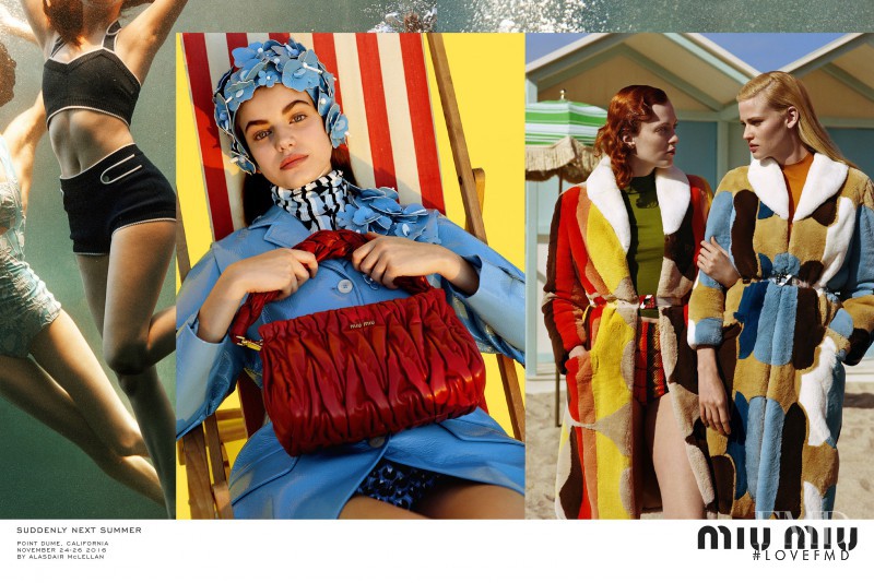 Karen Elson featured in  the Miu Miu advertisement for Spring/Summer 2017