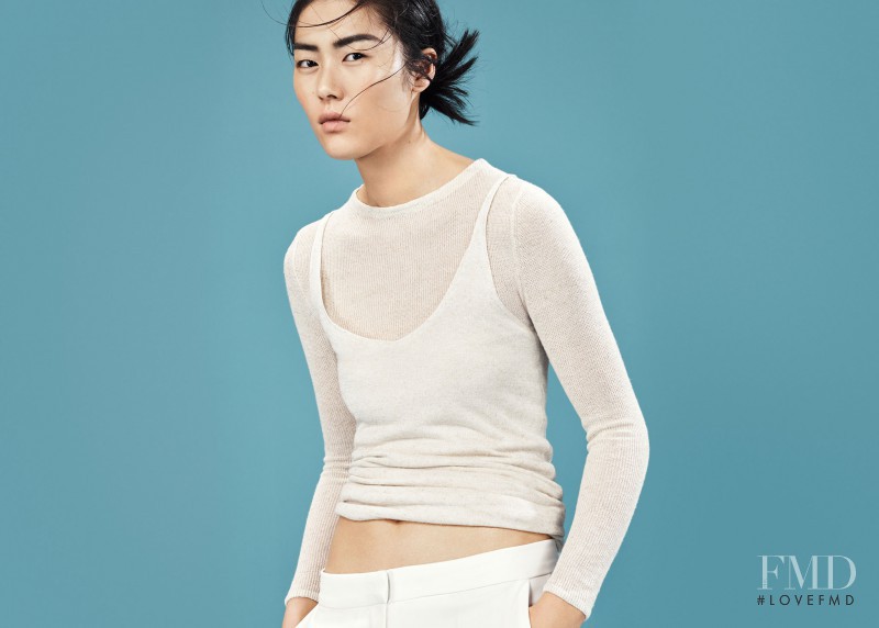 Liu Wen featured in  the Mango Soft Minimal Campaign advertisement for Spring 2016