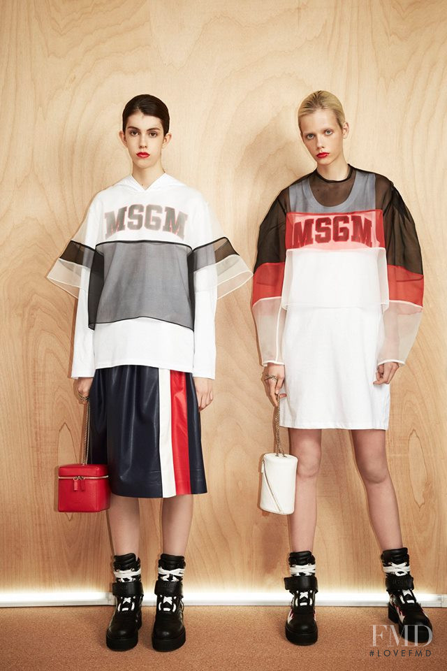 Mayka Merino featured in  the MSGM lookbook for Resort 2017