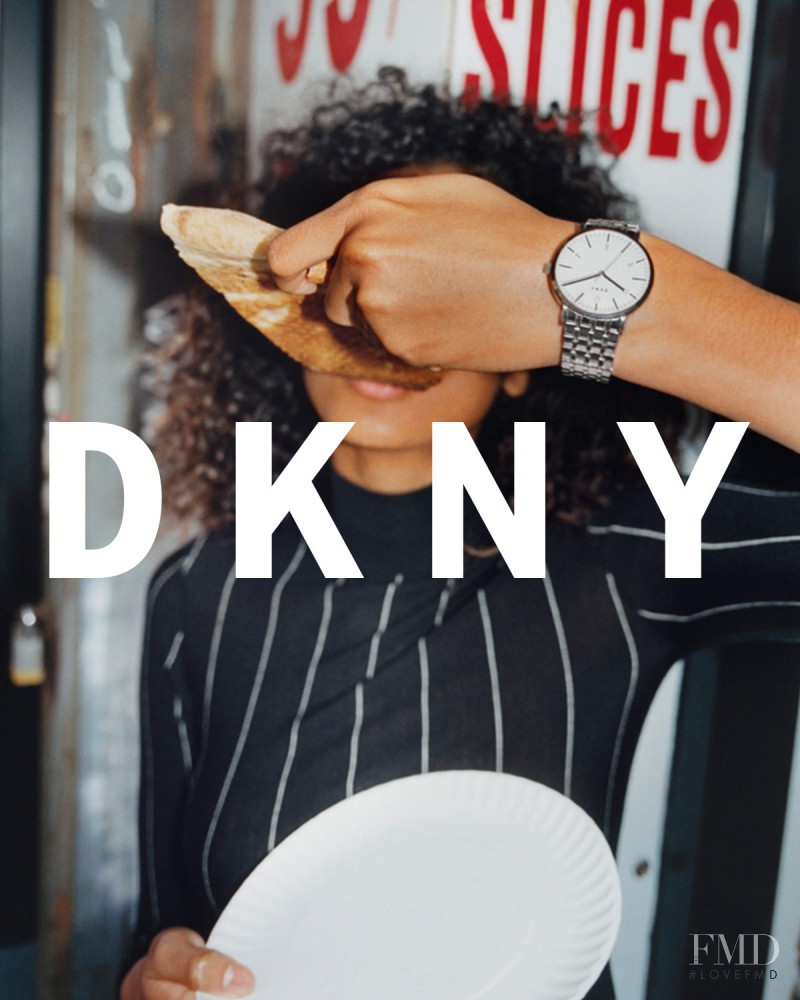 Imaan Hammam featured in  the DKNY advertisement for Pre-Fall 2017