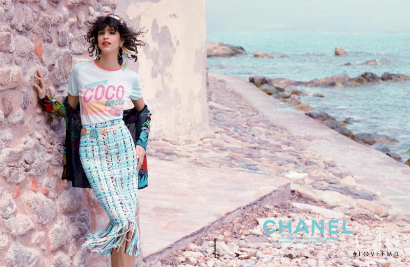 Mica Arganaraz featured in  the Chanel advertisement for Cruise 2017