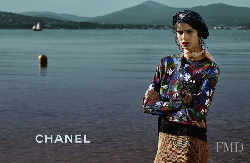 Mica Arganaraz featured in  the Chanel advertisement for Cruise 2017