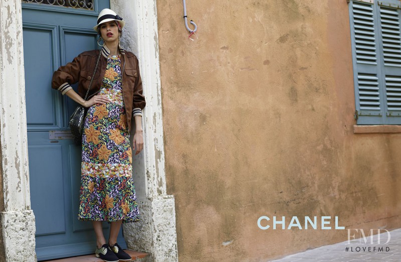 Mica Arganaraz featured in  the Chanel advertisement for Cruise 2017