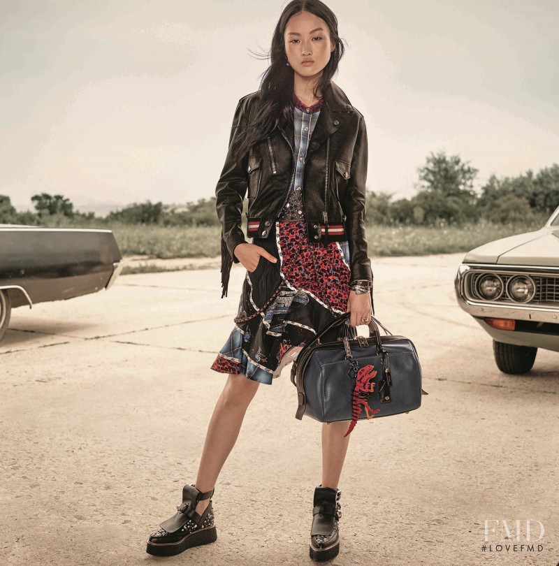 Jing Wen featured in  the Coach advertisement for Spring 2017