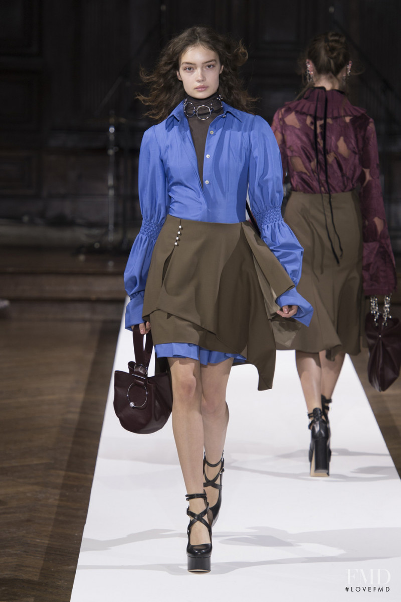 Sasha Kichigina featured in  the ADEAM fashion show for Autumn/Winter 2017