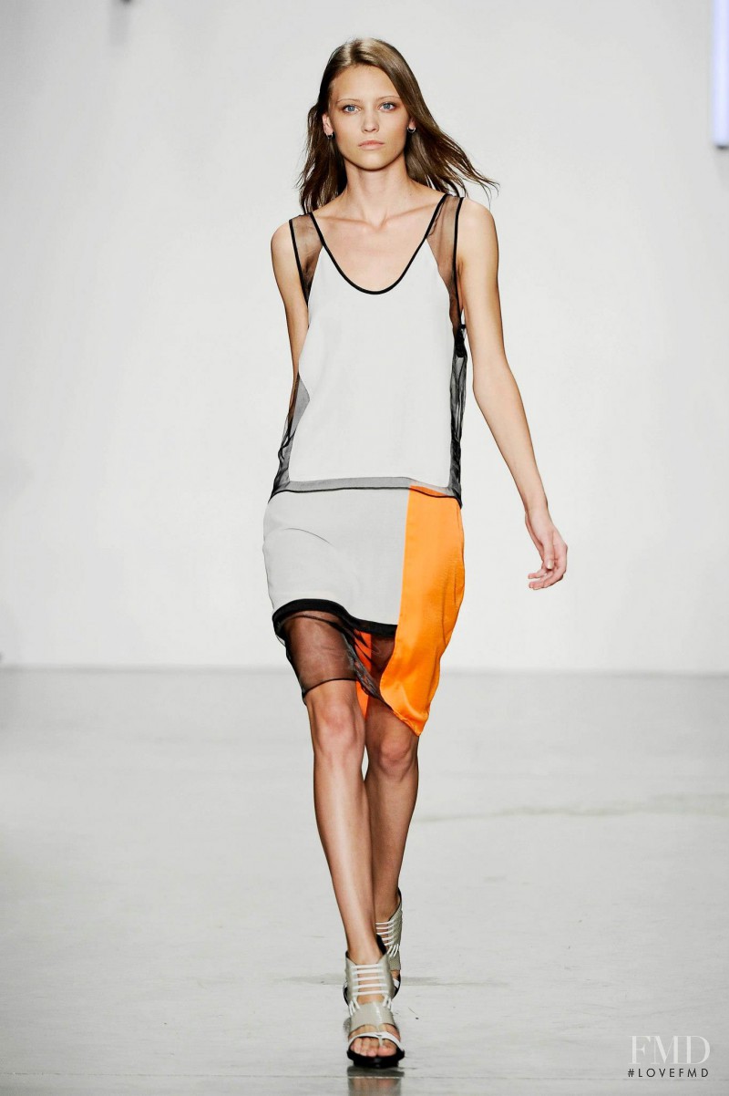 Mila Krasnoiarova featured in  the Helmut Lang fashion show for Spring/Summer 2013