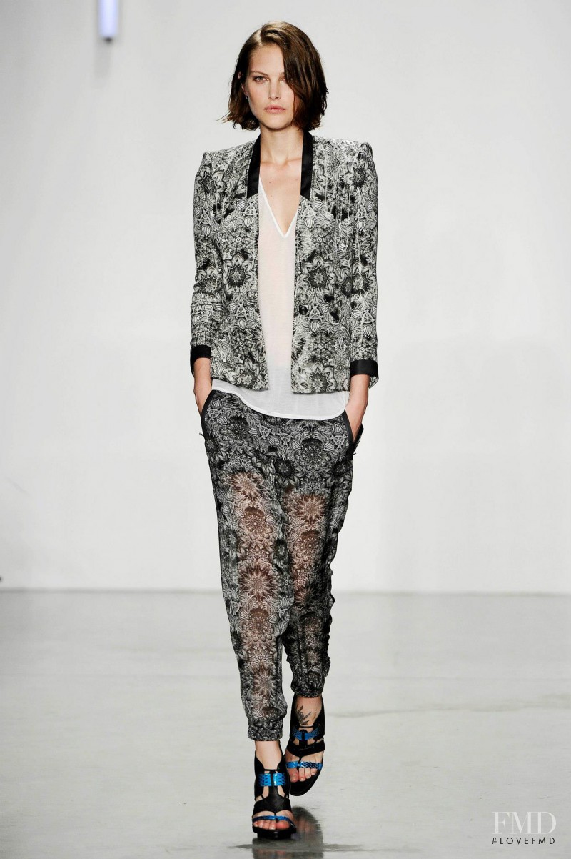 Catherine McNeil featured in  the Helmut Lang fashion show for Spring/Summer 2013