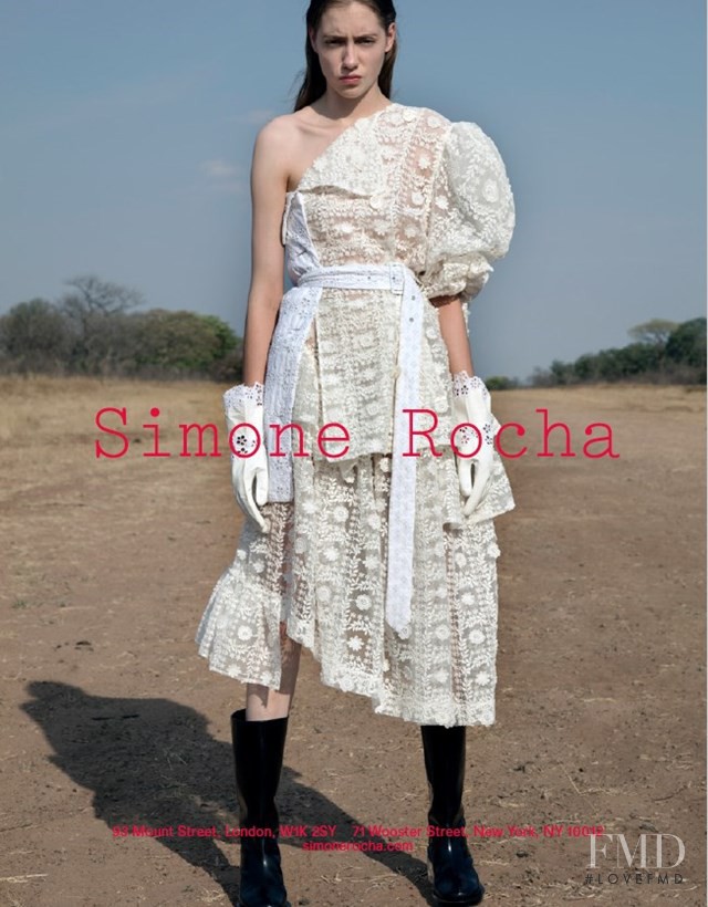 Odette Pavlova featured in  the Simone Rocha advertisement for Spring/Summer 2017