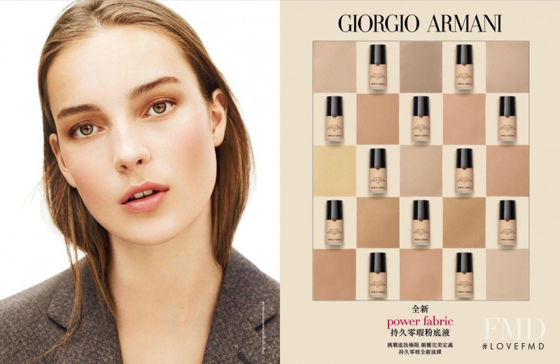 Julia Bergshoeff featured in  the Armani Beauty advertisement for Spring/Summer 2017