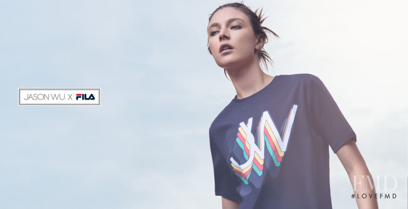 Jacquelyn Jablonski featured in  the Fila x Jason Wu advertisement for Spring/Summer 2017