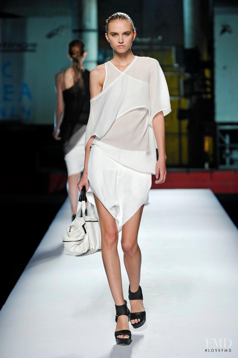Anabela Belikova featured in  the Helmut Lang fashion show for Spring/Summer 2012