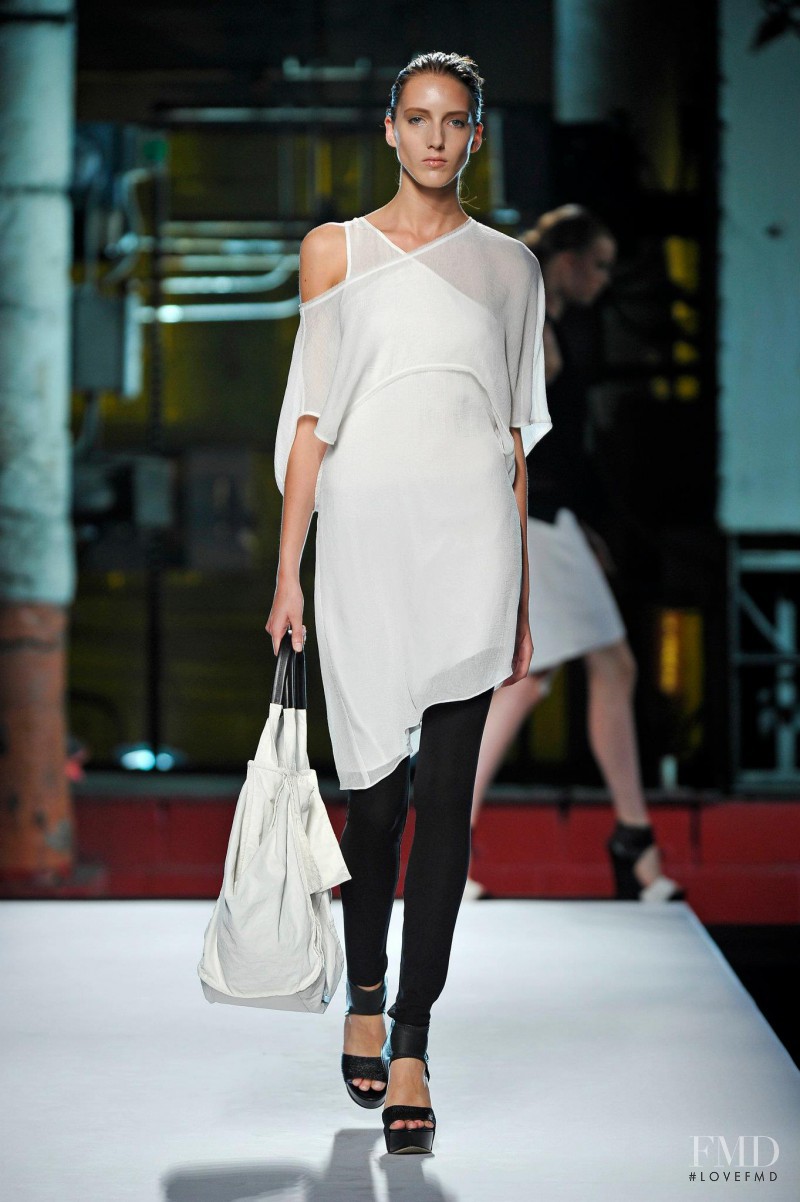 Iris Egbers featured in  the Helmut Lang fashion show for Spring/Summer 2012