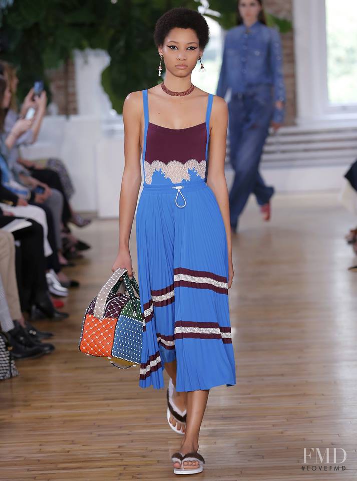 Lineisy Montero featured in  the Valentino fashion show for Resort 2018