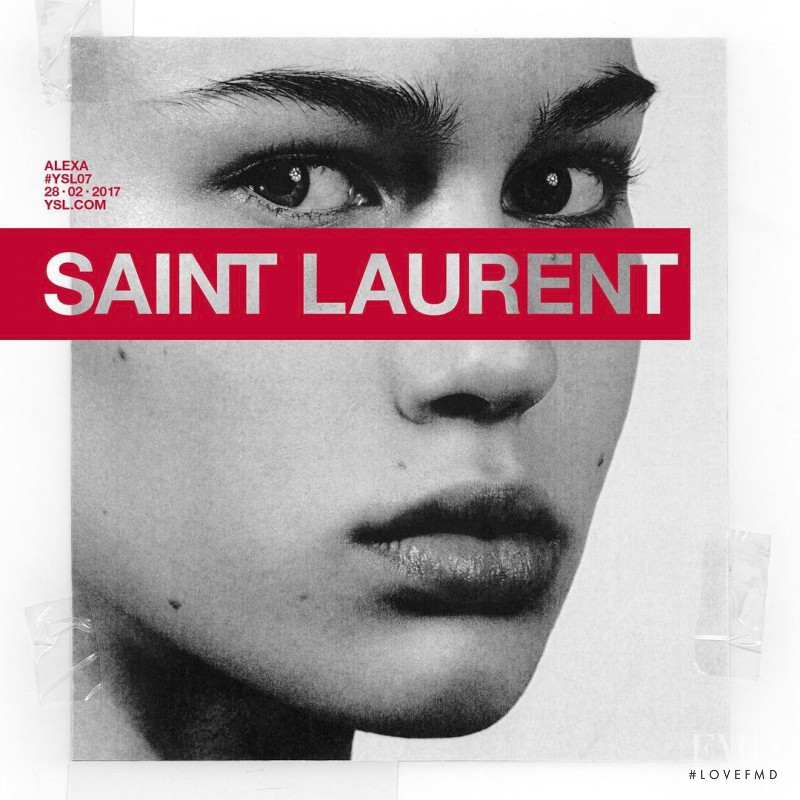 Lex Herl featured in  the Saint Laurent #YSL07 advertisement for Autumn/Winter 2017