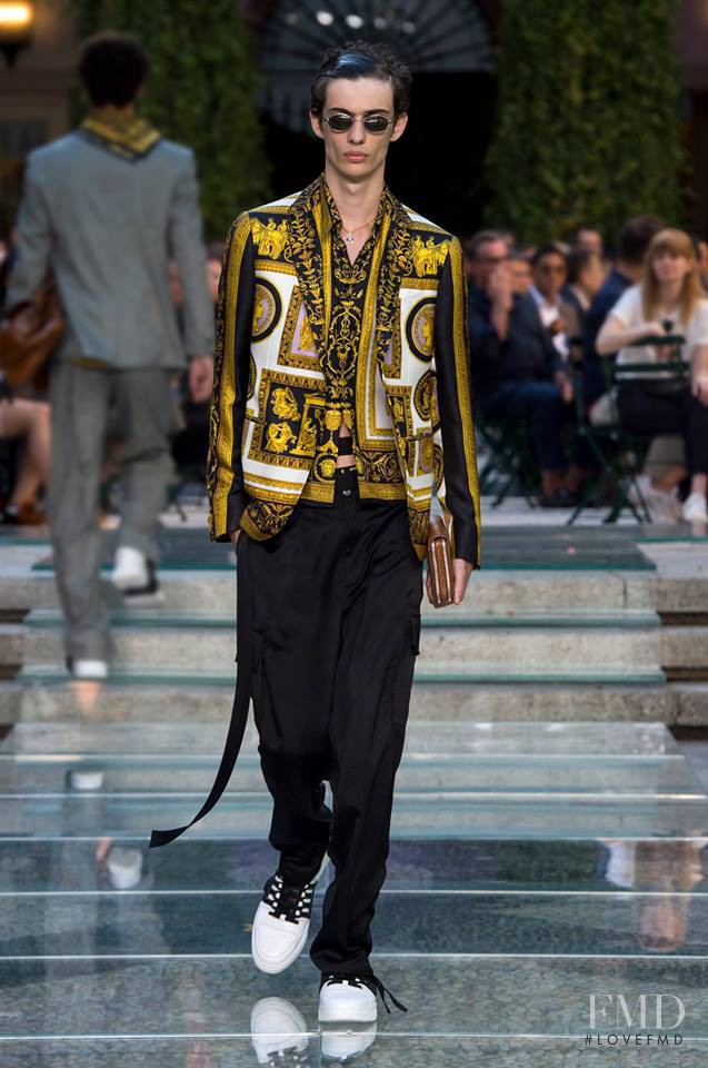 Piero Mendez featured in  the Versace fashion show for Spring/Summer 2018