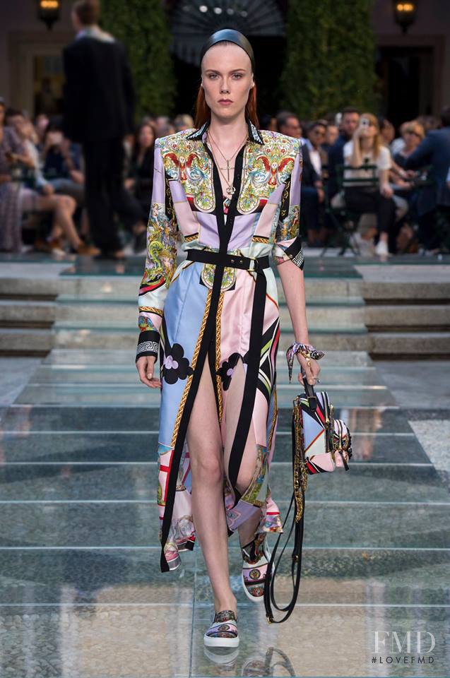 Kiki Willems featured in  the Versace fashion show for Spring/Summer 2018