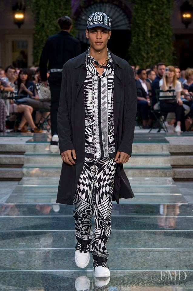 Geron Mckinley featured in  the Versace fashion show for Spring/Summer 2018