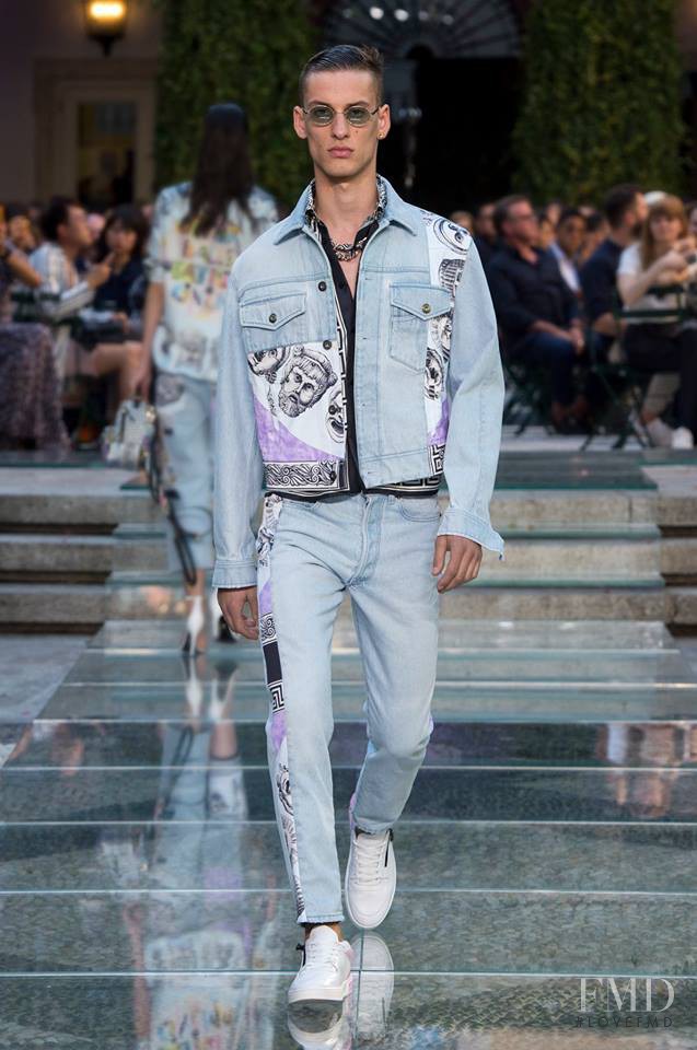 David Trulik featured in  the Versace fashion show for Spring/Summer 2018