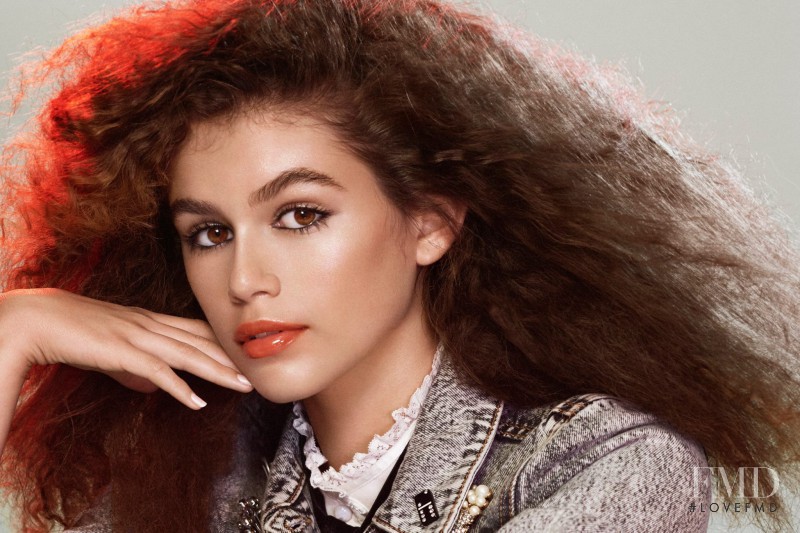 Kaia Gerber featured in  the Marc Jacobs Beauty advertisement for Spring/Summer 2017