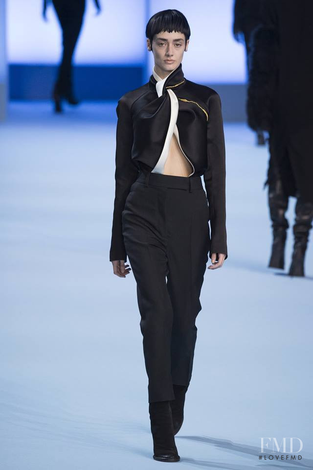Amanda Googe featured in  the Haider Ackermann fashion show for Autumn/Winter 2017