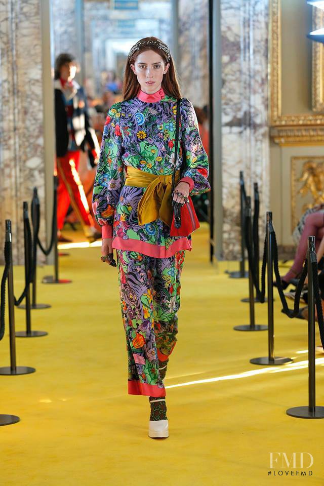 Teddy Quinlivan featured in  the Gucci fashion show for Resort 2018