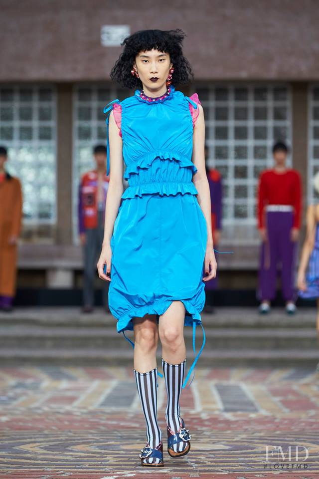 Dongqi Xue featured in  the Kenzo fashion show for Spring/Summer 2018